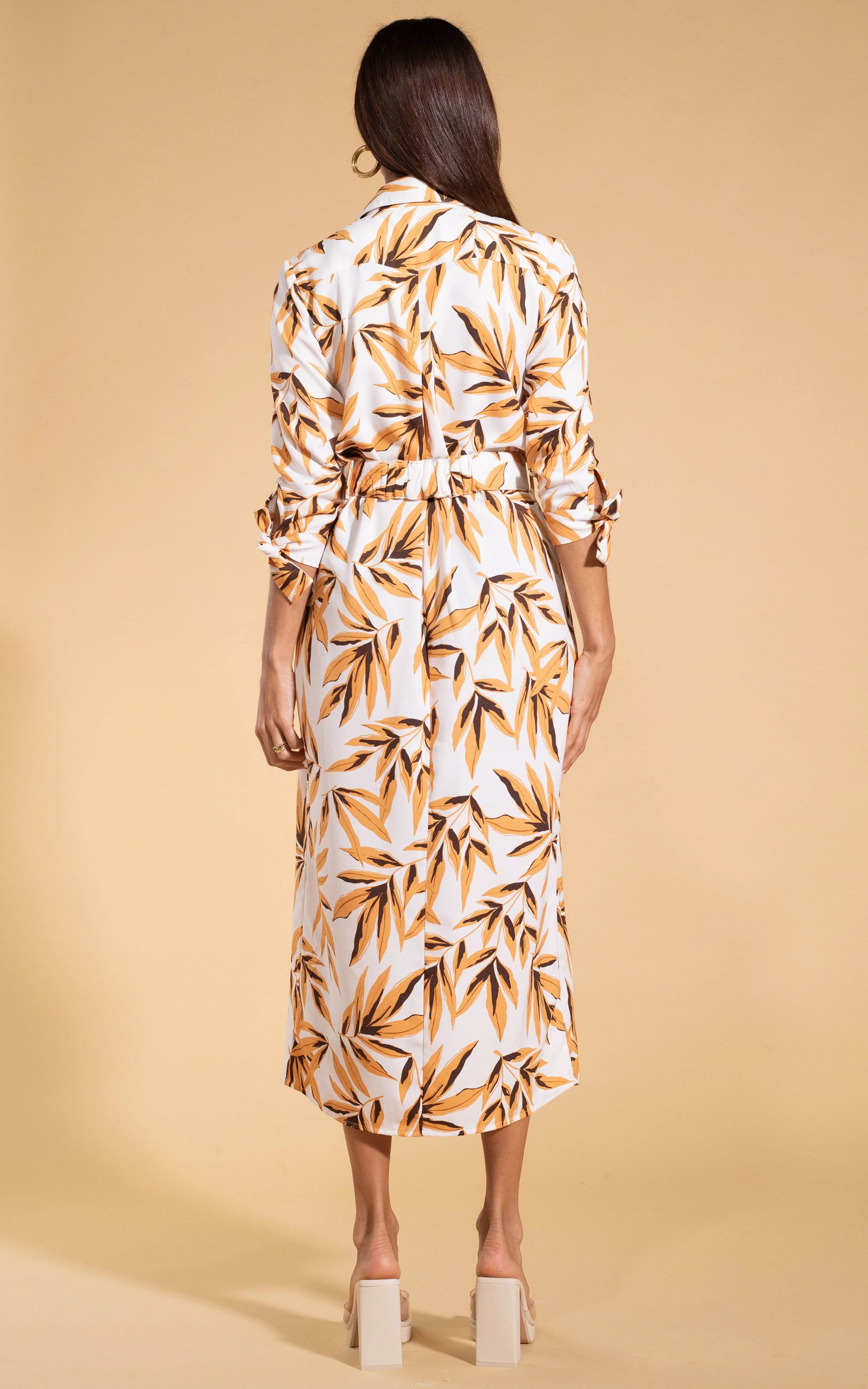 Alva Midi Shirt Dress in Tropic Natural
