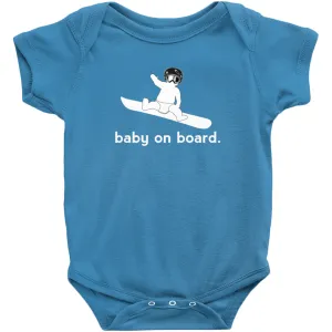 Baby on Snowboard Snowboarding Snowboarder Baby Onesies