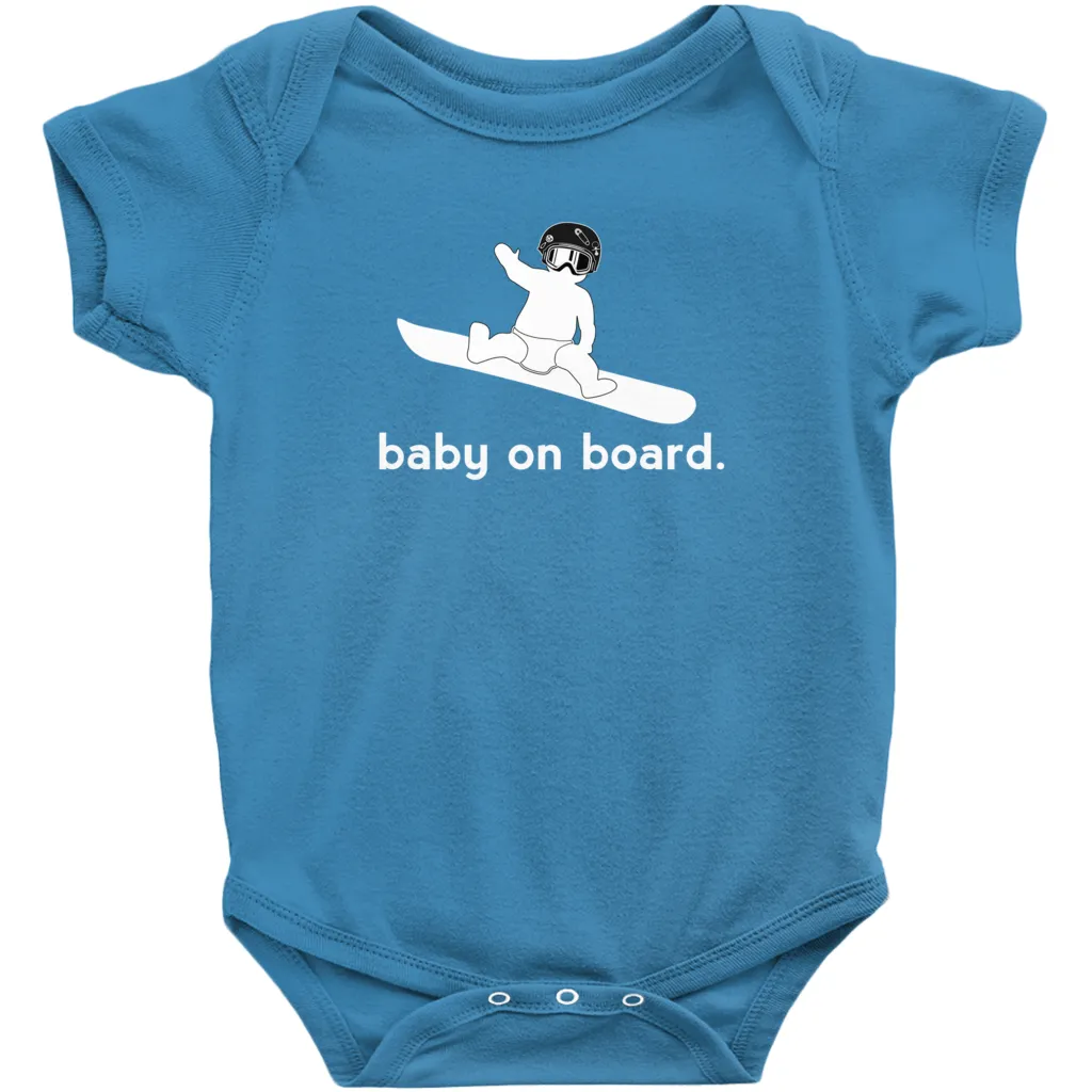 Baby on Snowboard Snowboarding Snowboarder Baby Onesies