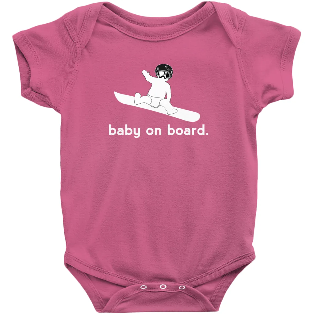 Baby on Snowboard Snowboarding Snowboarder Baby Onesies