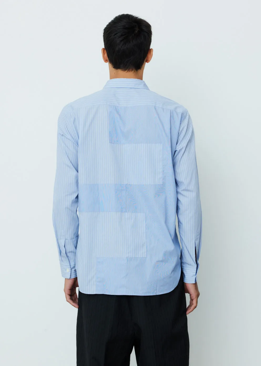 Broad Stripe Chambray Back Panel Shirt