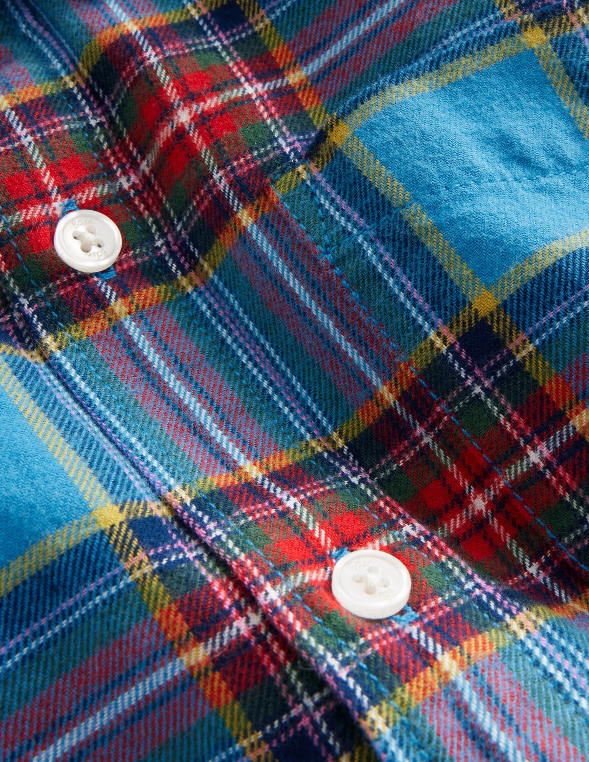 Brushed Flannel Shirt-Blue / Red Check