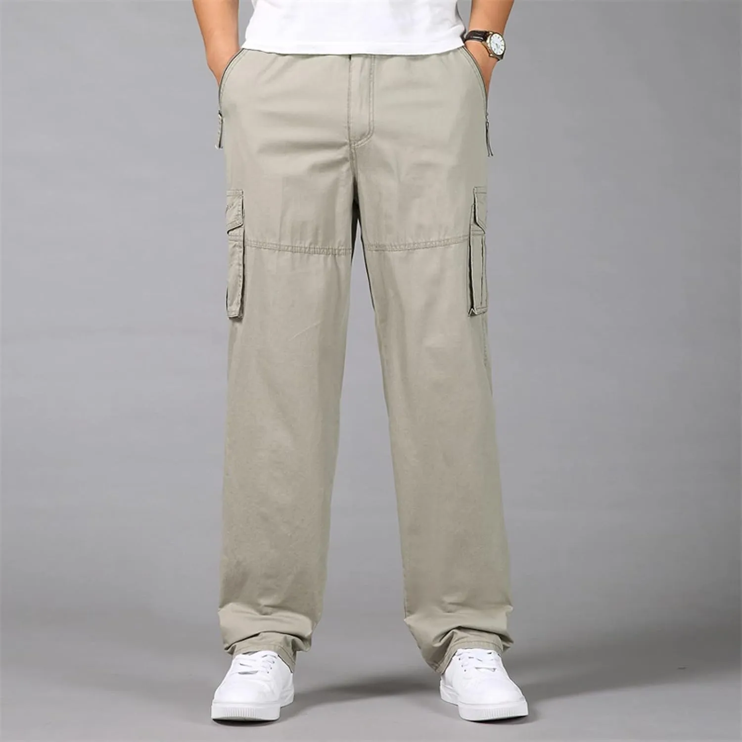 Cargo Pants for Men,Mens Pants Cargo Joggers Fleece Slim Fit Sweatpants Casual Pant Chino Trousers with Pockets