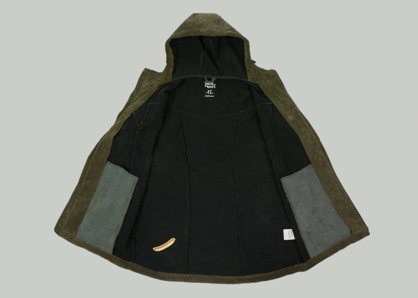 DANIEL FRANCK Snowboarder's Corduroy Shell Jacket Coat, XL
