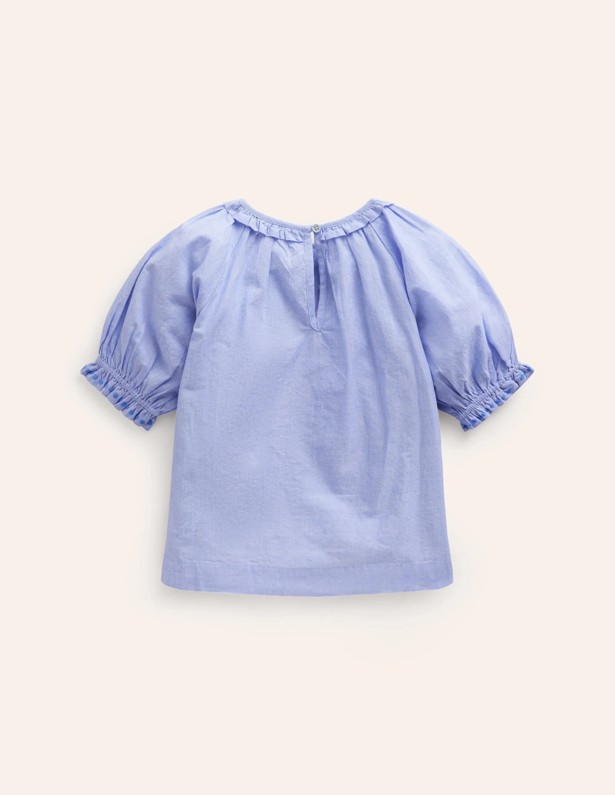 Embroidered Woven Top-End on End