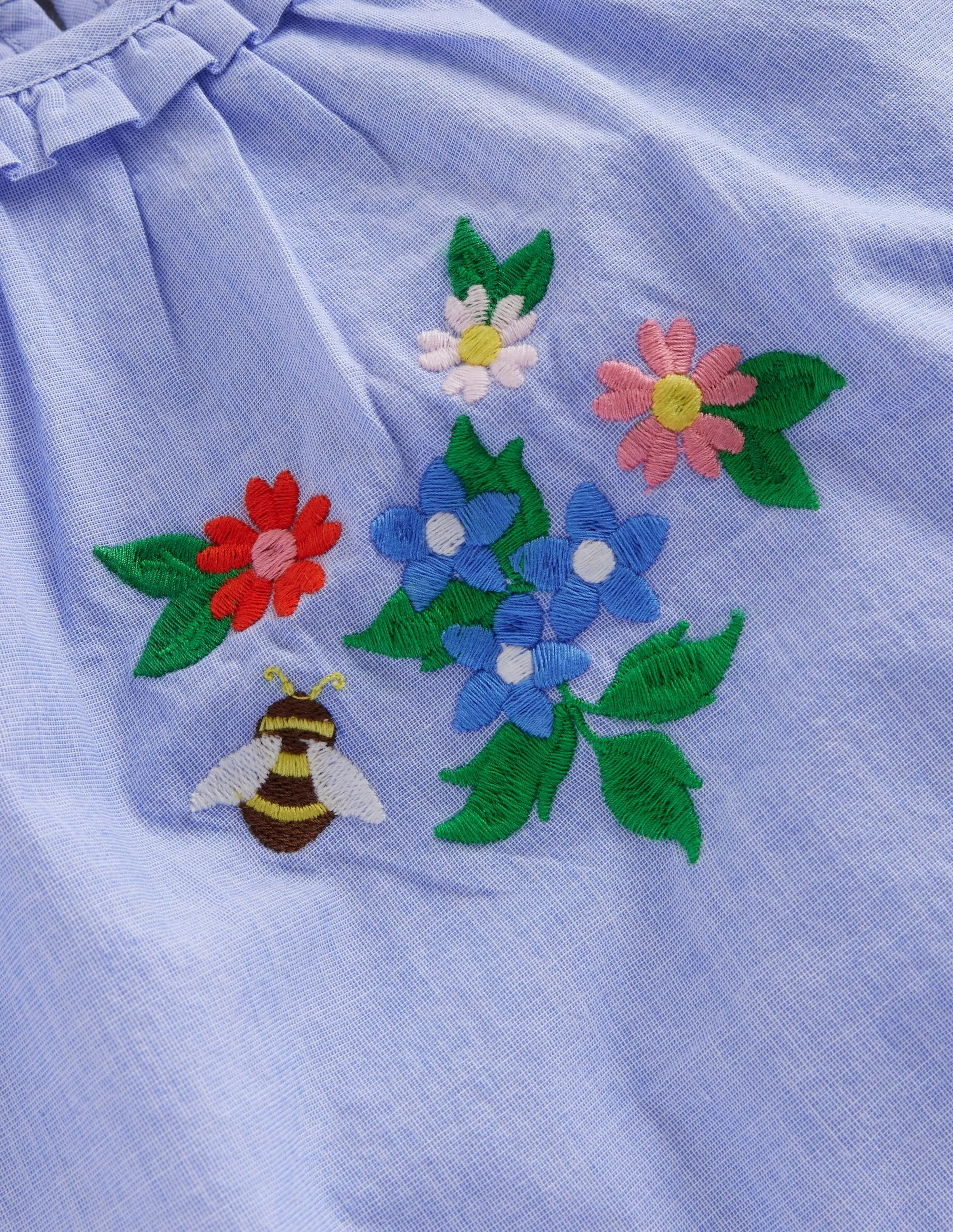 Embroidered Woven Top-End on End