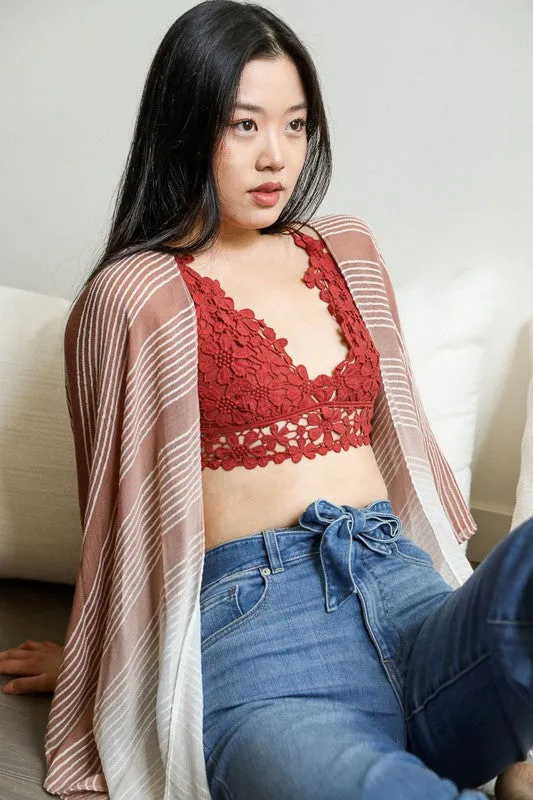 Floral Crochet Daisy Longline Bralette