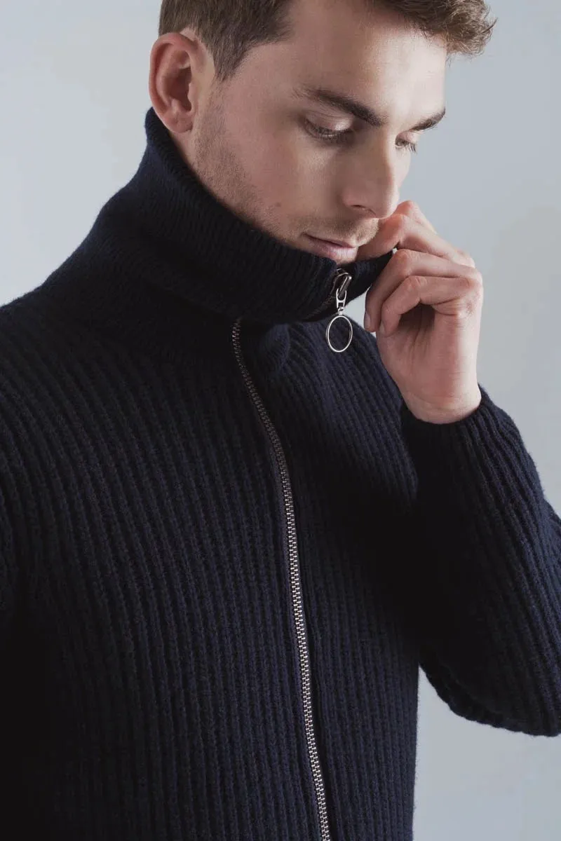 Heritage Ribbed Cardigan (Navire)