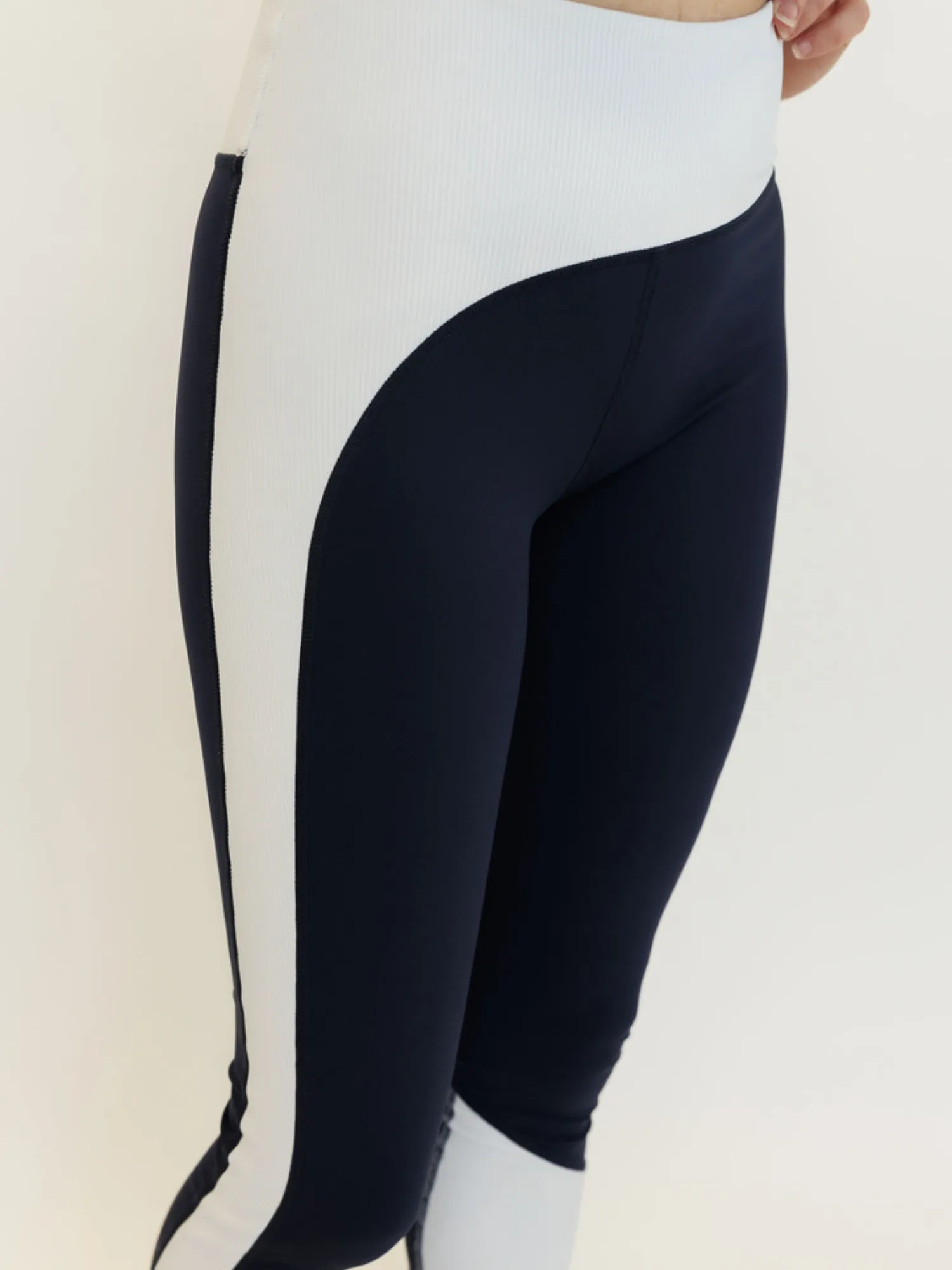 Navy Blue and White "Ariel" Nautical High Rise Leggings