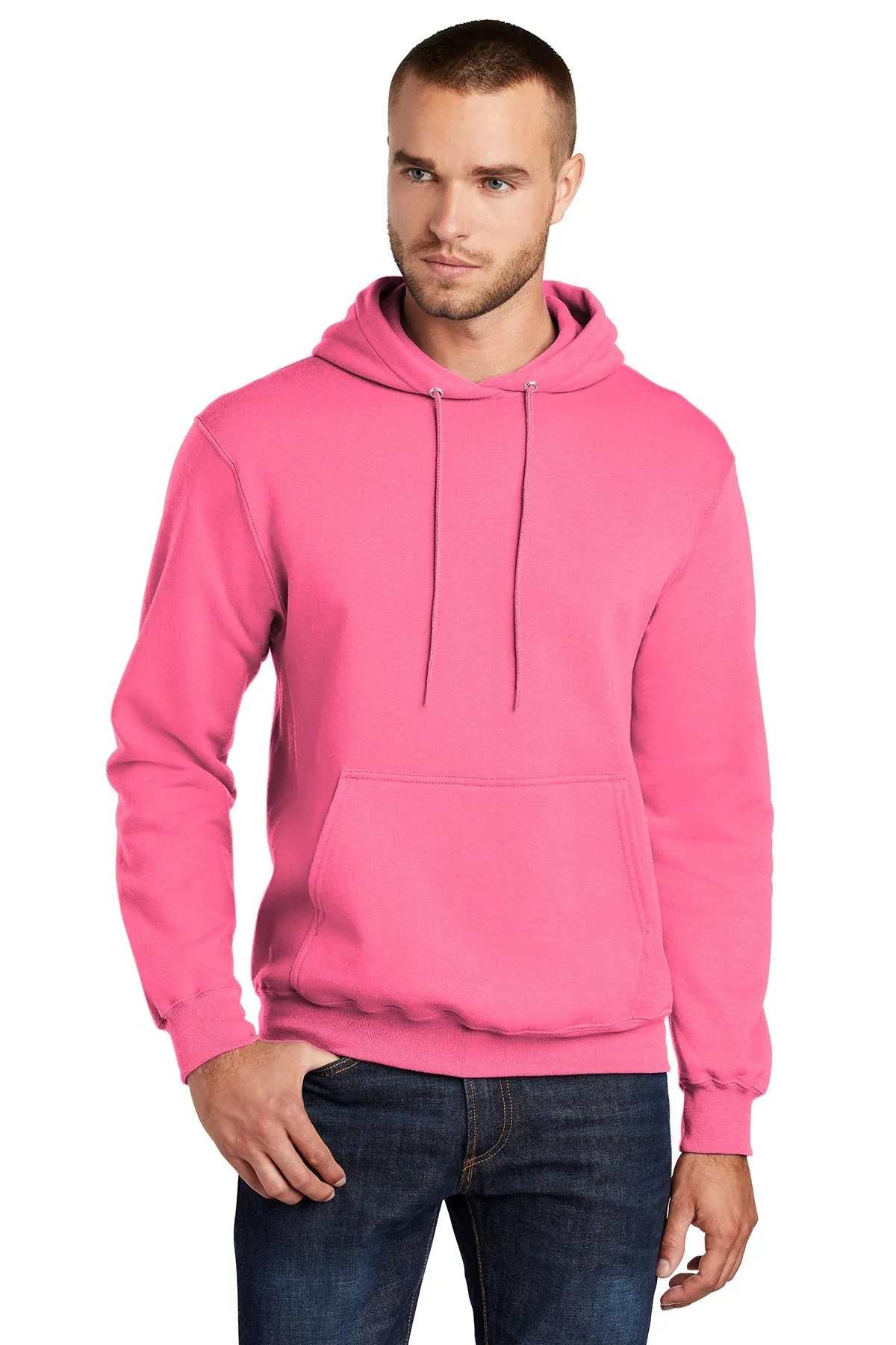 Port & Company Core Fleece Branded Hoodies, Neon Pink