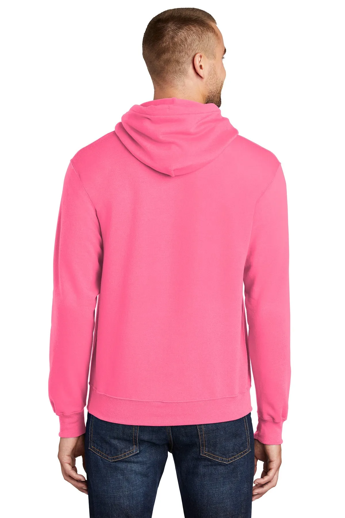 Port & Company Core Fleece Branded Hoodies, Neon Pink