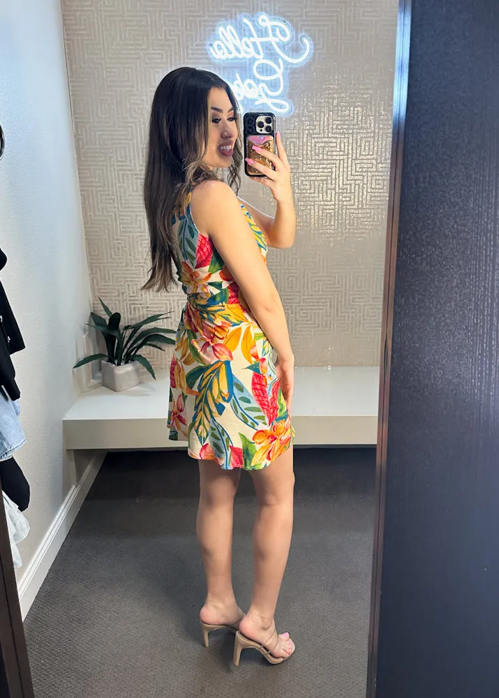 Super Bloom One Shoulder Mini Dress