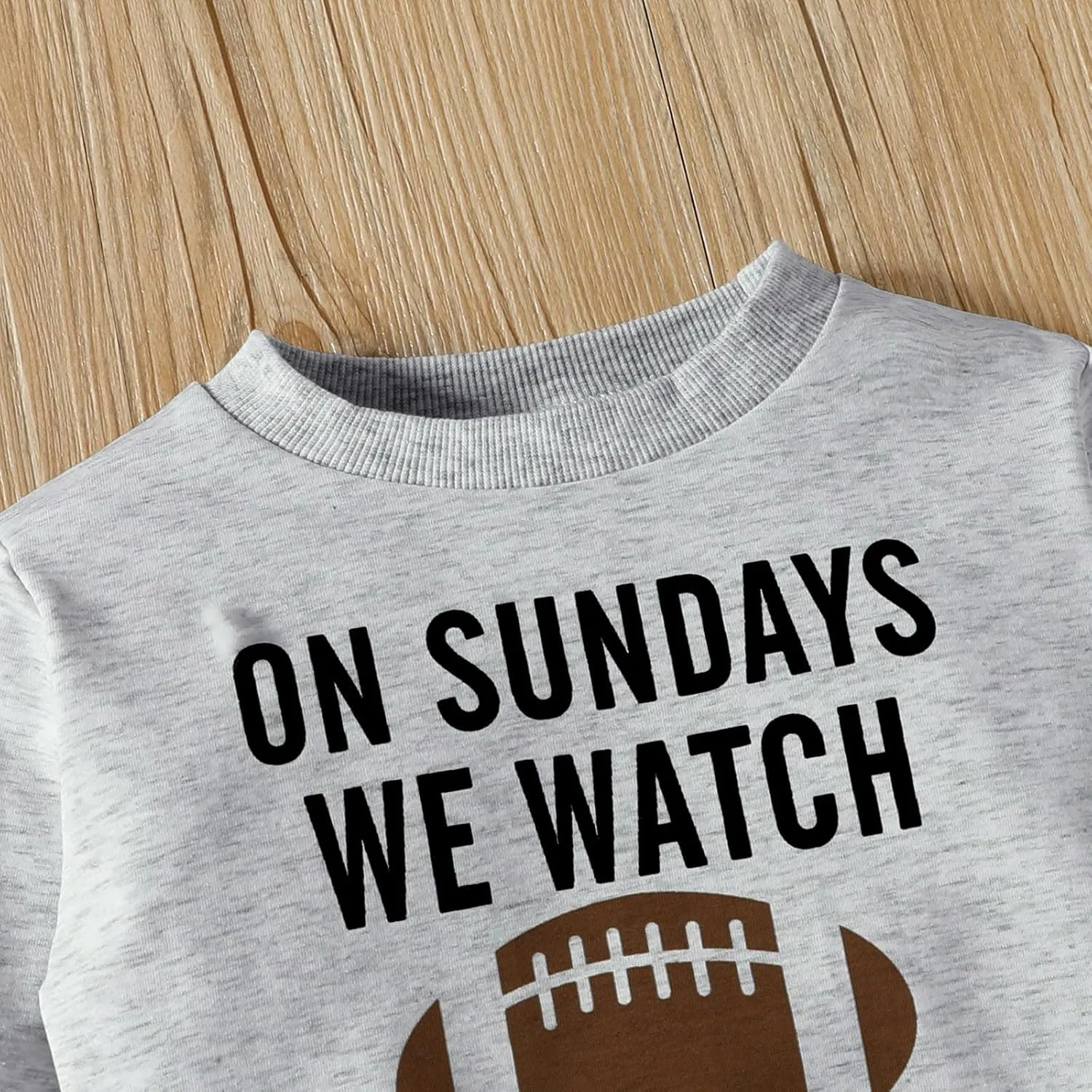 Toddler Kids Baby Boy Girl Sweatshirt On Sundays We Watch Football with Daddy Mommy Funny Sweatshirt Pullover Tops