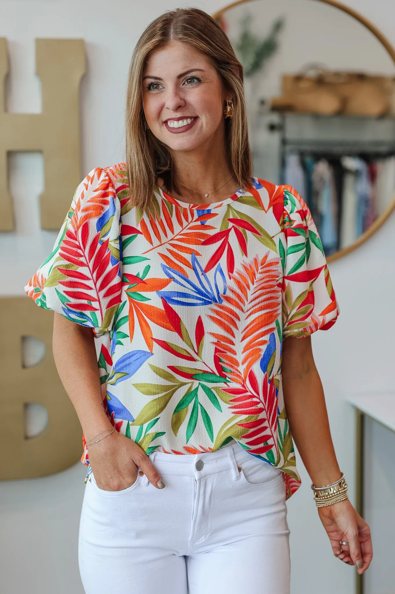 Tropical Print Top