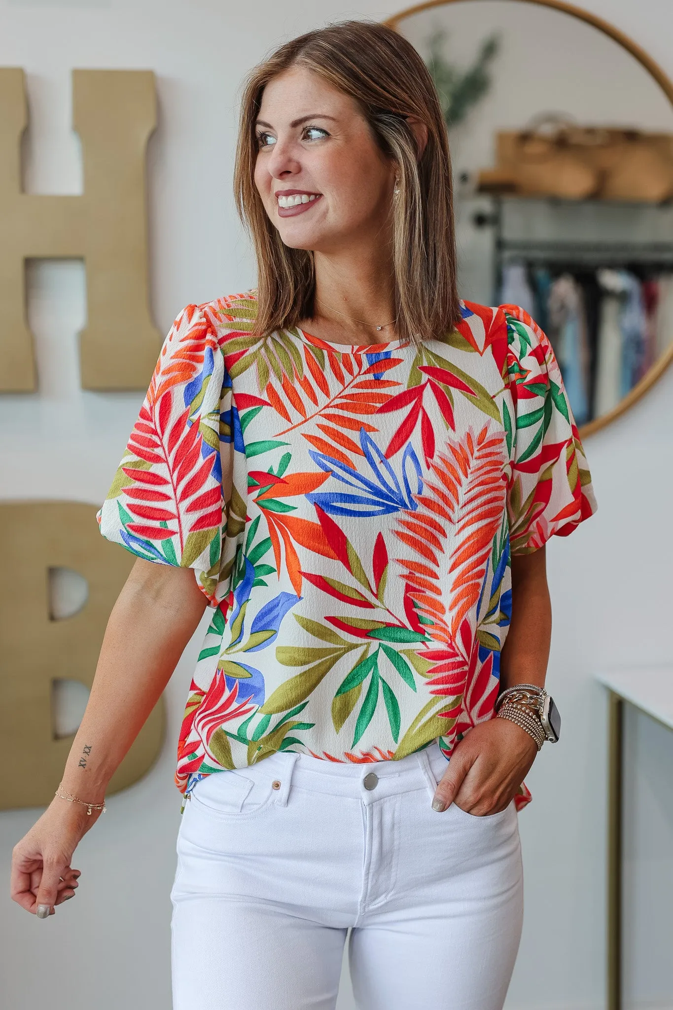 Tropical Print Top