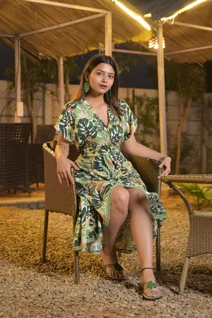 Tropical Wrap Maxi Dress