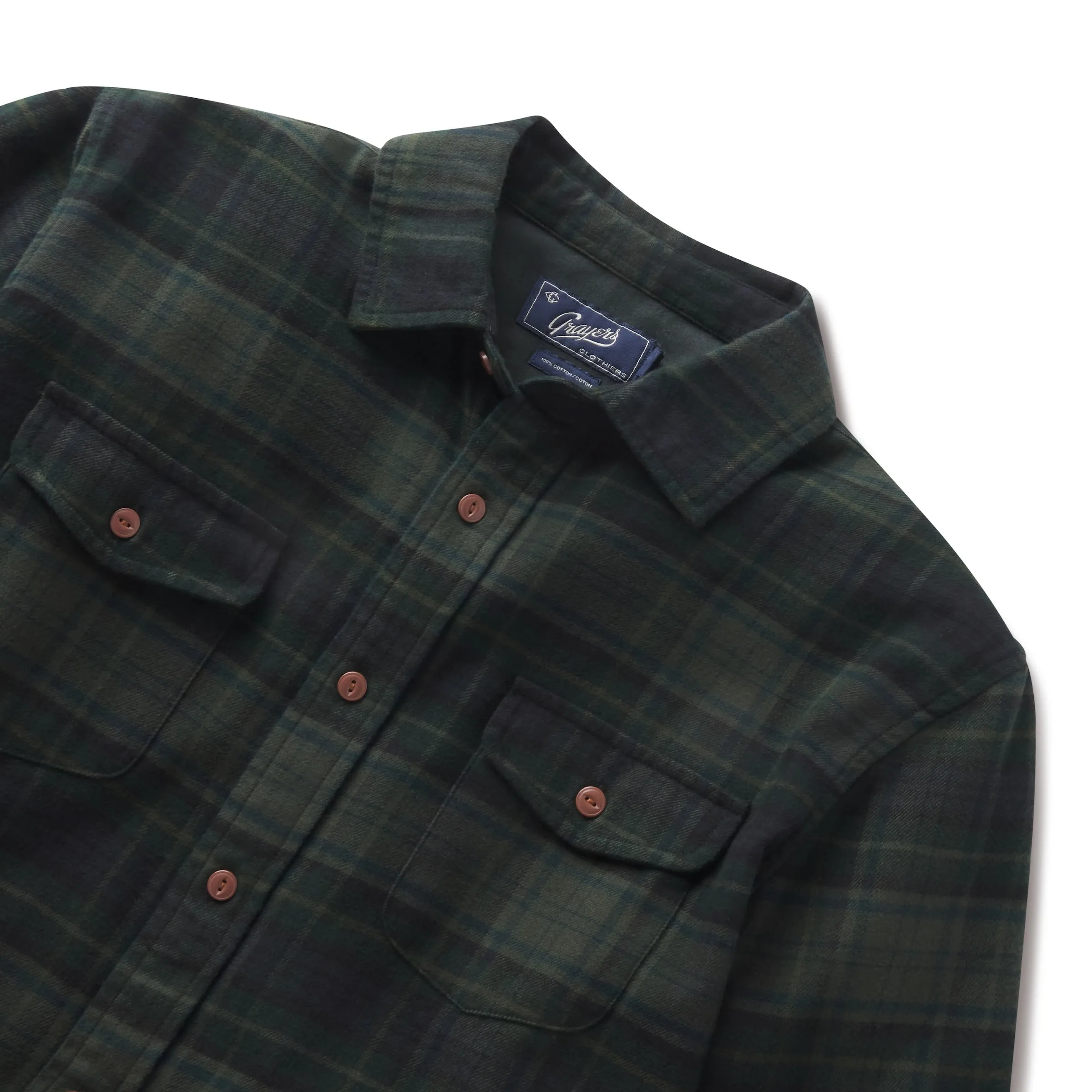 Westlake Heritage Flannel Shirt - Green Navy