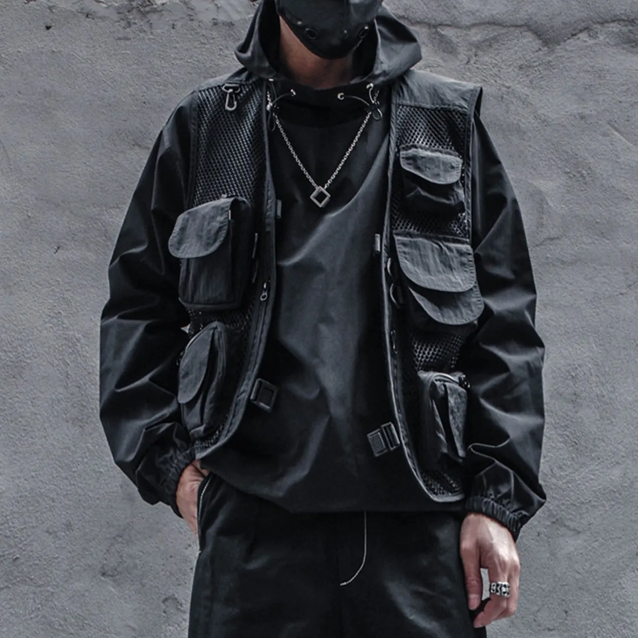 WLS Ninja Combat Multi-pocket Mesh Vest Jacket